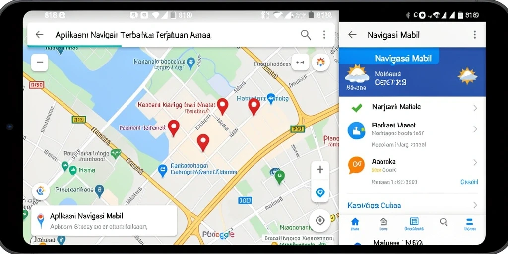 Antarmuka aplikasi Navigasi Mobil 8180 yang intuitif dan responsif.