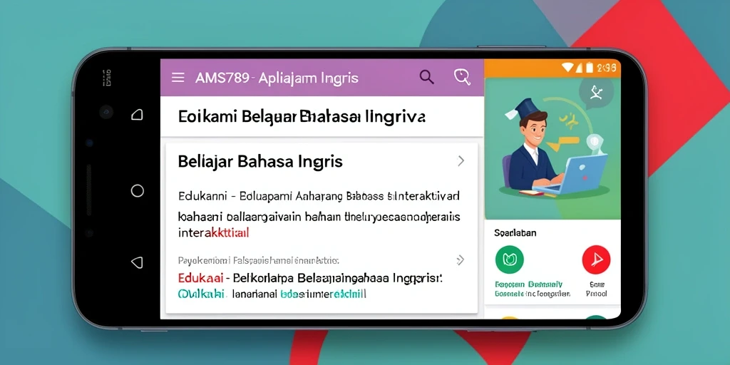 Tampilan antarmuka aplikasi Belajar Bahasa Inggris yang interaktif dan menarik.