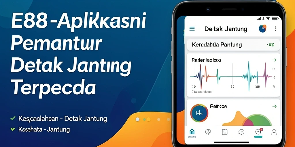 Tampilan antarmuka E88 yang modern untuk pemantauan detak jantung.
