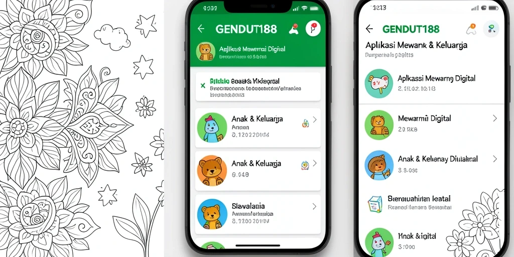 Tampilan antarmuka GENDUT188 dengan fitur Mewarnai Digital yang interaktif.