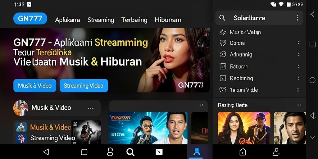 Antarmuka GN777 yang menarik dengan fitur Streaming Video yang canggih.