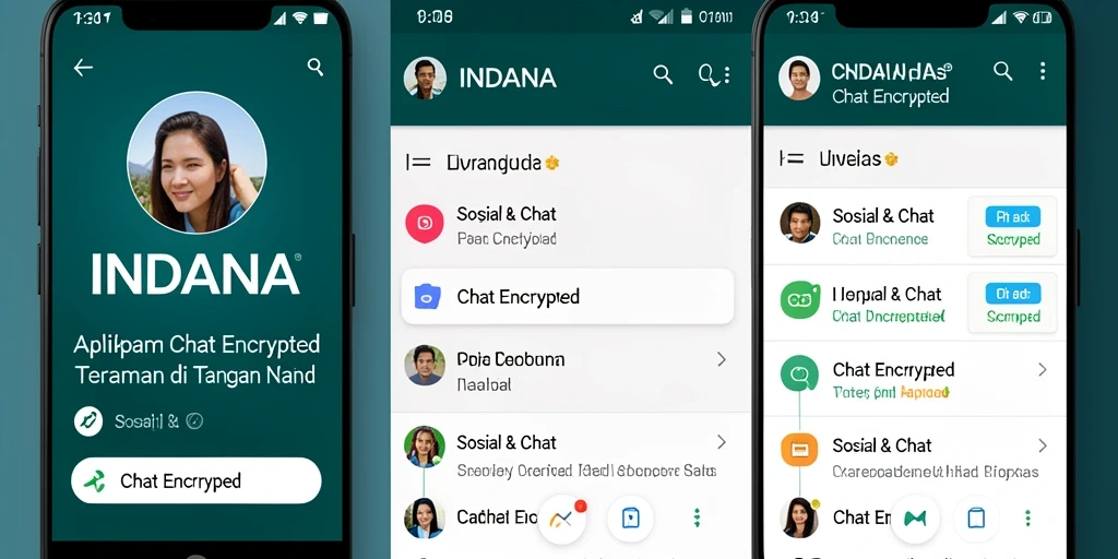 Antarmuka INDAAA yang sederhana dan aman untuk chatting.