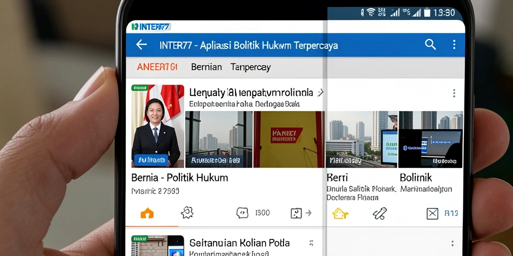 Tampilan antarmuka aplikasi INTER77 yang informatif dan menarik.