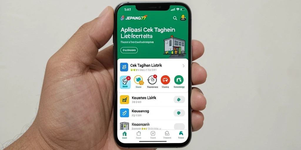 Antarmuka JEPANG77 untuk cek tagihan listrik yang user-friendly.