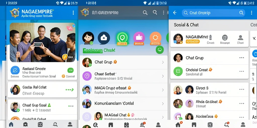 Tampilan antarmuka NAGAEMPIRE yang modern dan intuitif untuk Chat Grup.