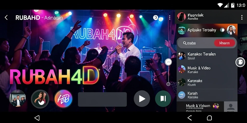 Antarmuka aplikasi RUBAH4D dengan fungsi Karaoke yang menarik.