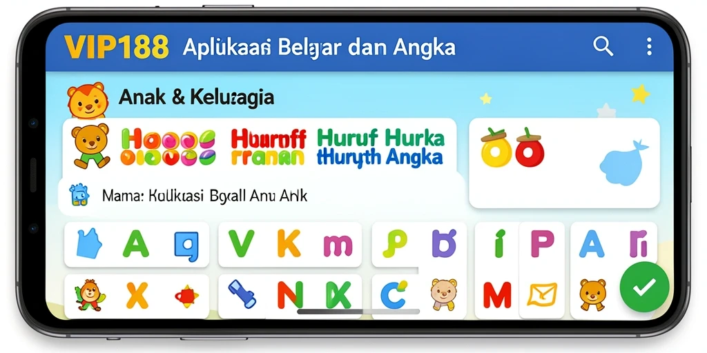 Tampilan antarmuka aplikasi VIP188 yang edukatif dan interaktif.
